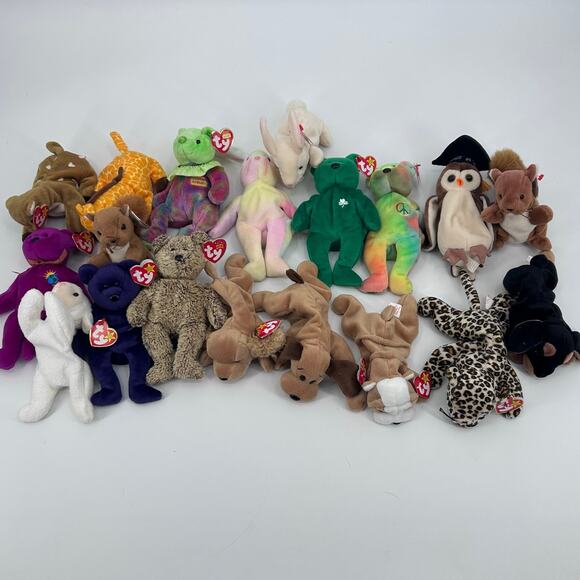 TY Beanie Babies Lot of 19 Vintage 1990s–2000s Plush Millennium Bear Owl PVC - Picture 3 of 12